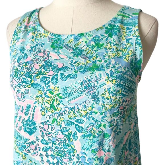 Lilly Pulitzer Kristen Swing Dress in Surf Blue 100% Pima Cotton Size XS - Picture 2 of 6
